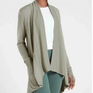 Athleta Pranayama Wrap Cardigan in Sage